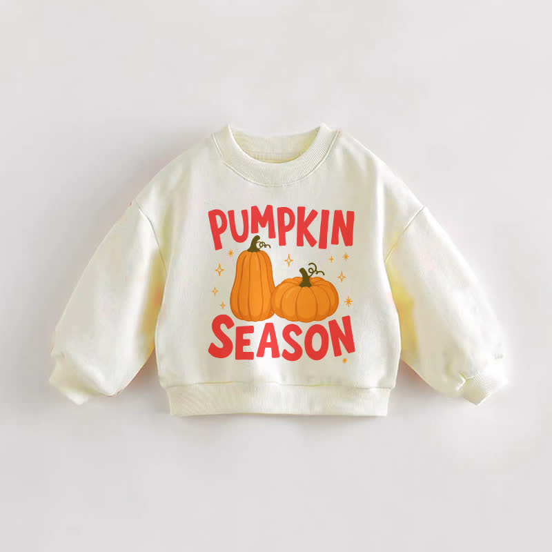 PUMPKIN SEASON Baby Toddler Cream Sweatshirt - Cream - 3-5T - image 1