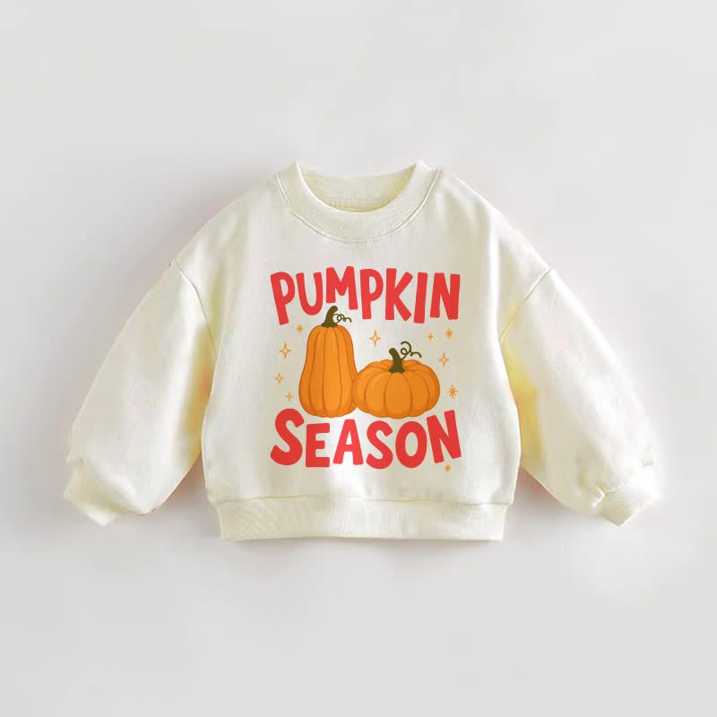 PUMPKIN SEASON Baby Toddler Cream Sweatshirt - Cream - 3-5T - image 1
