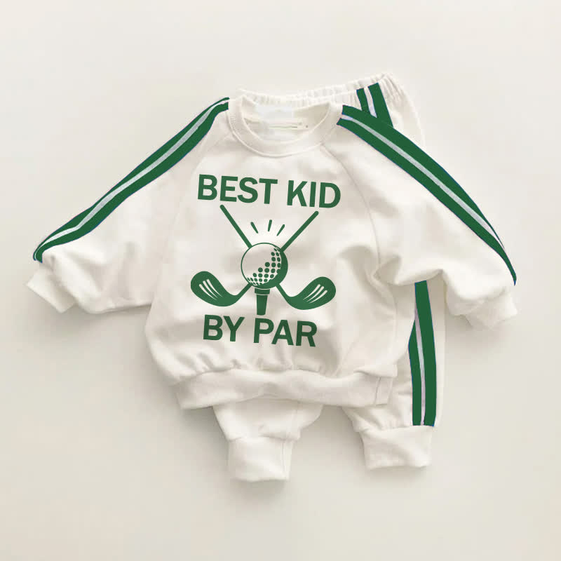 BEST KID BY PAR Baby Toddler Golf Green Striped 2-piece Set - White&Green - 3-5T - image 1