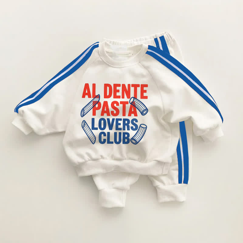 AL DENTE PASTA LOVERS CLUB Baby Toddler Blue Striped 2-piece Set - White&Blue - 3-5T - image 1
