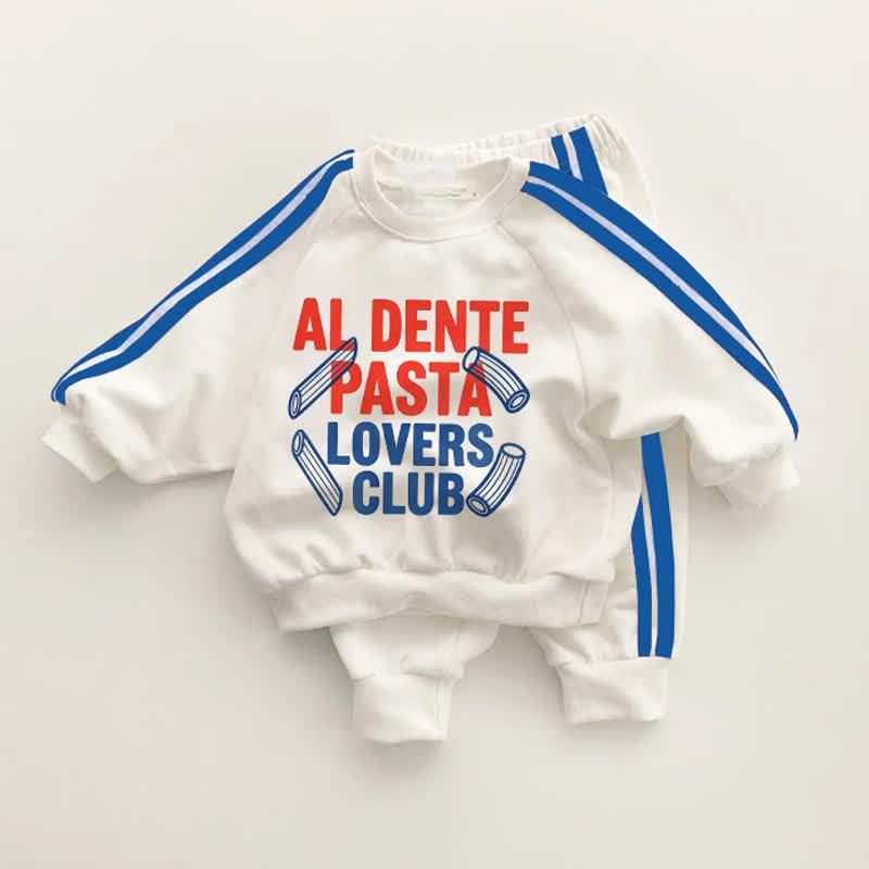 AL DENTE PASTA LOVERS CLUB Baby Toddler Blue Striped 2-piece Set - White&Blue - 3-5T - image 1