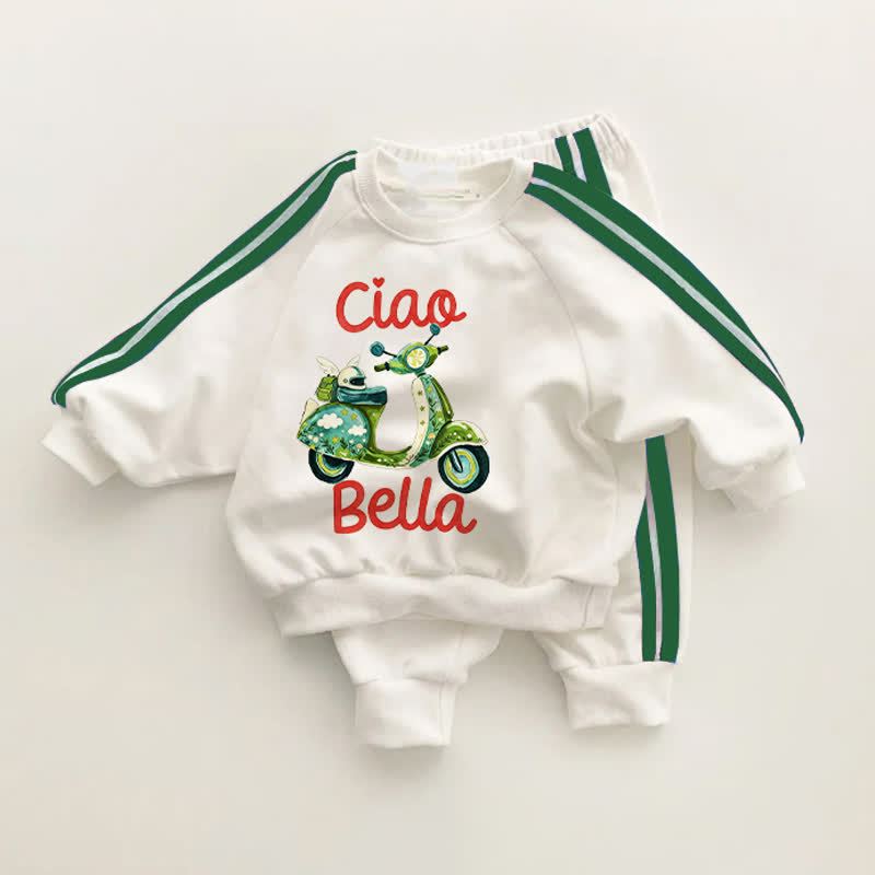 CIAO BELLA Baby Toddler Green Striped 2-piece Set - White&Green - 3-5T - image 1