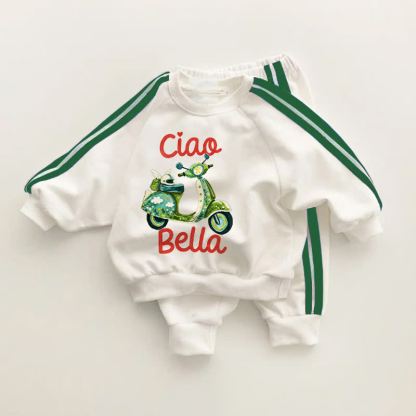 CIAO BELLA Baby Toddler Green Striped 2-piece Set - White&Green - 3-5T - image 1
