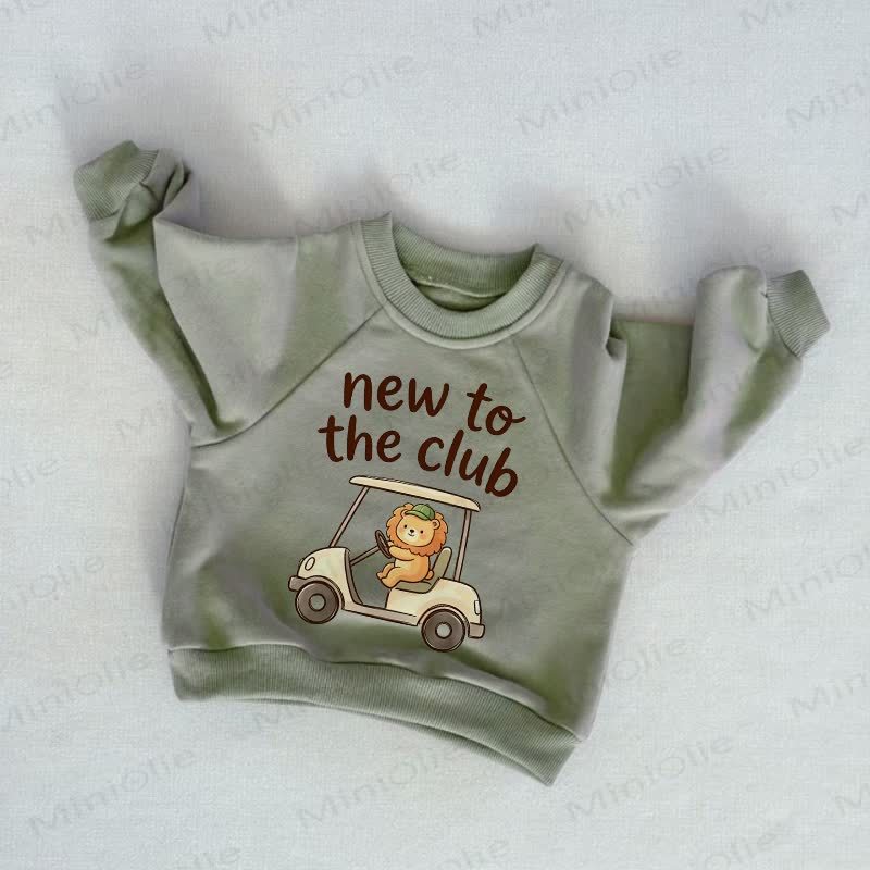 NEW TO THE CLUB Baby Toddler Grey Green Sweatshirt - Grey Green - 3-5T - image 1