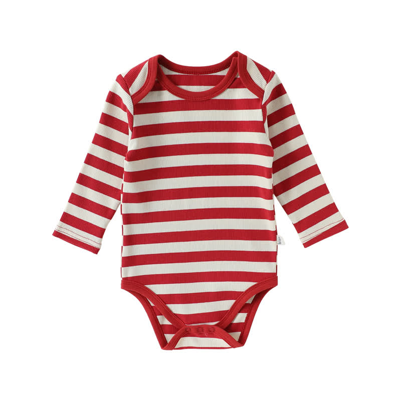 Baby Red White Stripe Onesie - Red Bodysuit - 18-24M - image 3