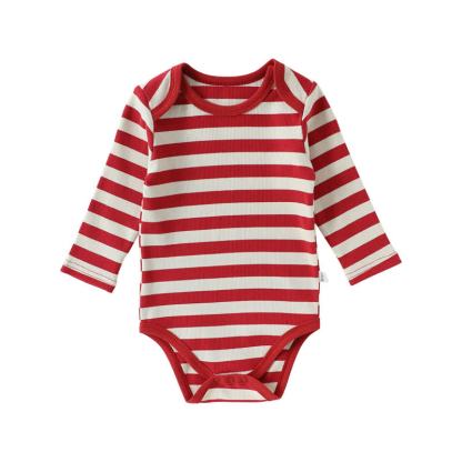 Baby Red White Stripe Onesie - Red Bodysuit - 18-24M - image 3