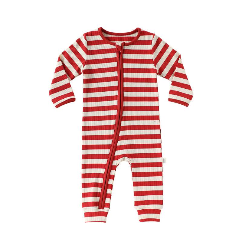 Baby Red White Stripe Onesie - Red Zipper - 18-24M - image 10
