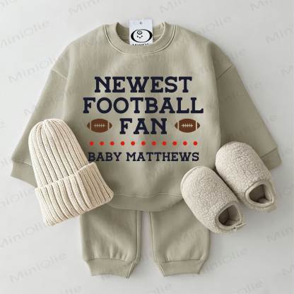 NEWEST FOOTBALL FAN BABY MATTHEWS Baby Sweatshirt 2-piece Grey Green Set - Grey Green - 2-3T - image 1