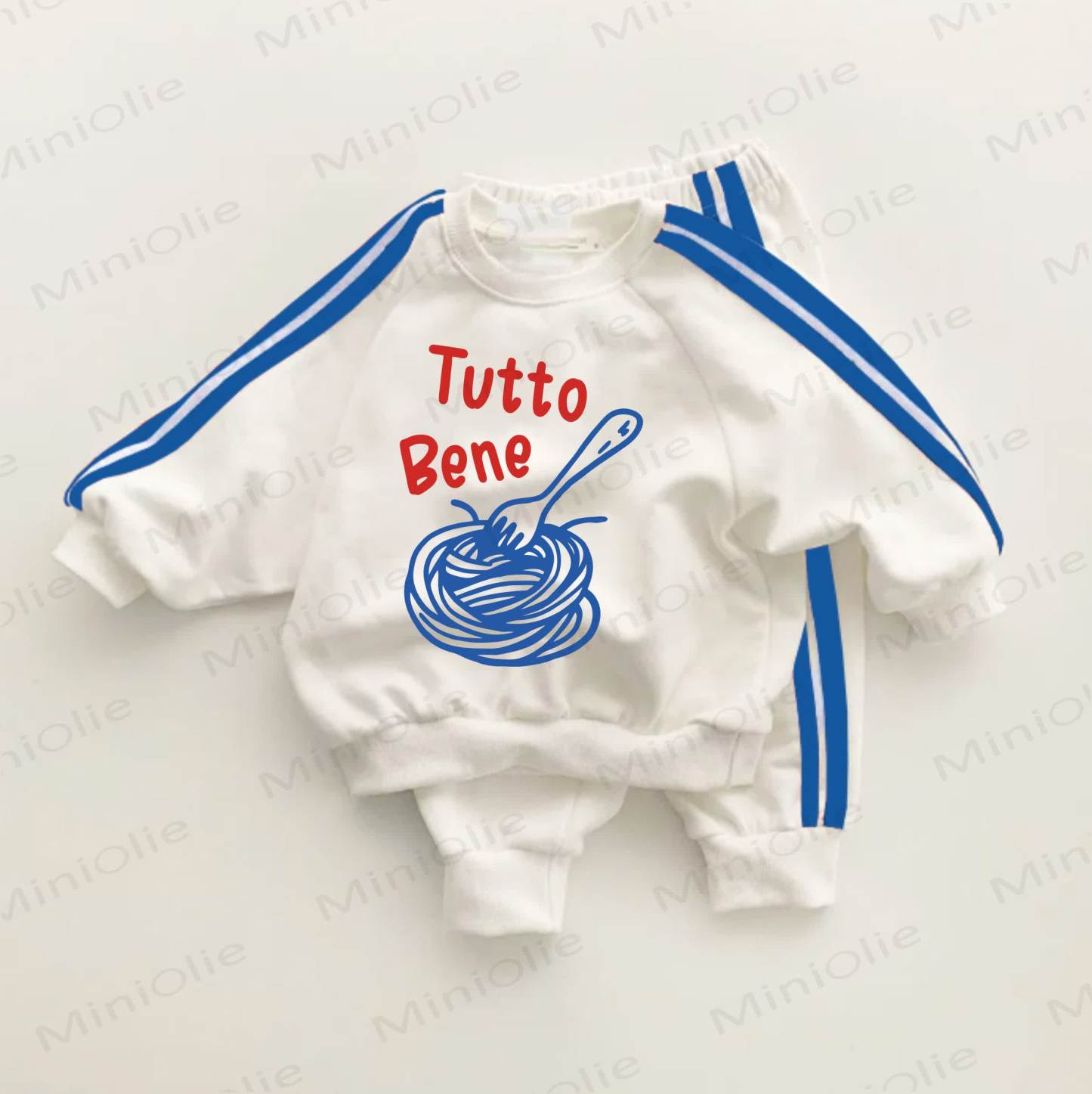 TUTTO BENE Blue Striped 2-piece Set - White&Blue - 3-5T - image 1