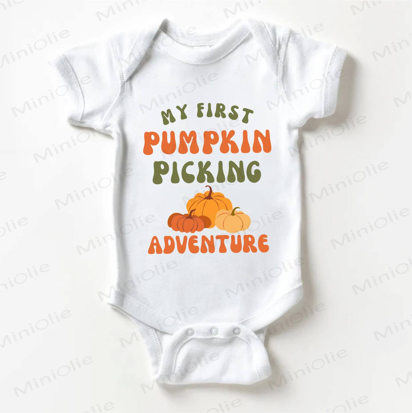 MY FIRST PUMPKIN PICKING ADVENTURE Baby White Bodysuit - White - 18-24M - image 1