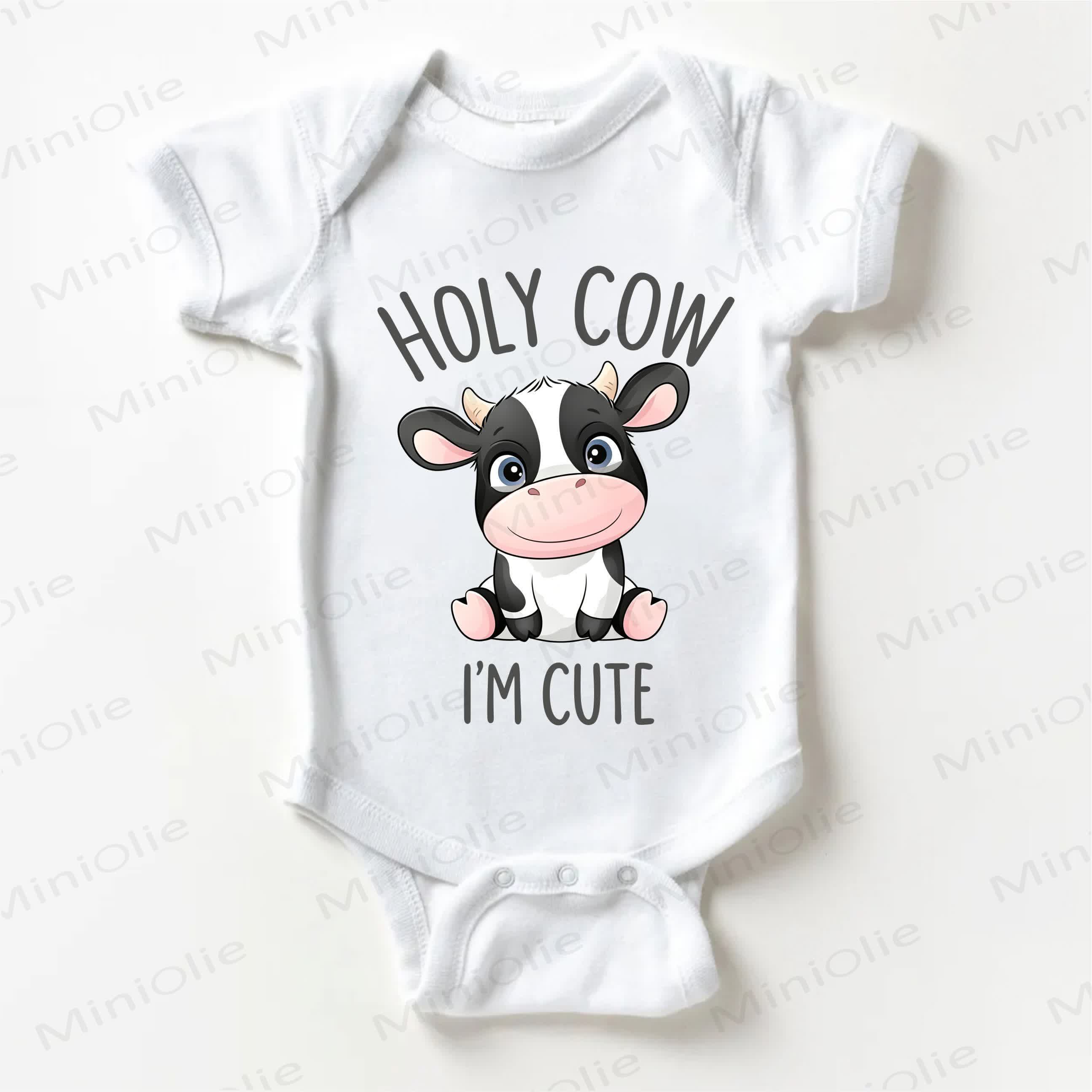 HOLY COW I'M CUTE Baby White Bodysuit - White - 18-24M - image 1