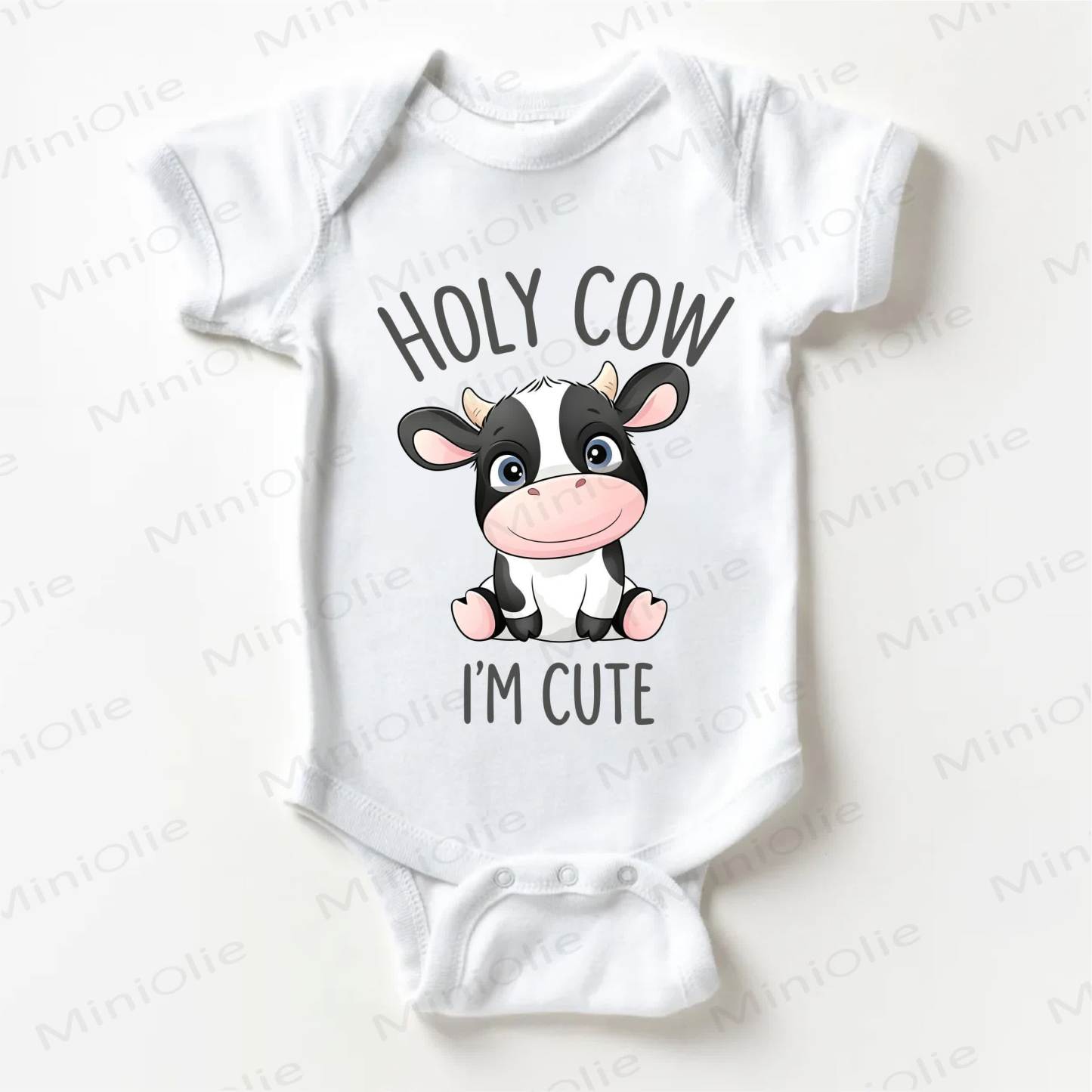 HOLY COW I'M CUTE Baby White Bodysuit - White - 18-24M - image 1