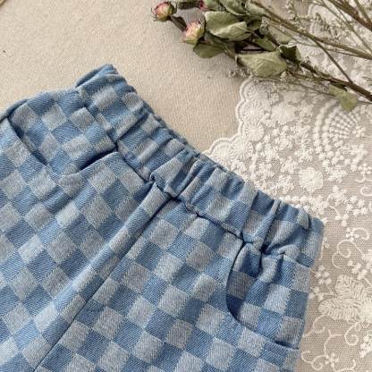 Baby Toddler Blue Checkerboard Casual Pants - image 3