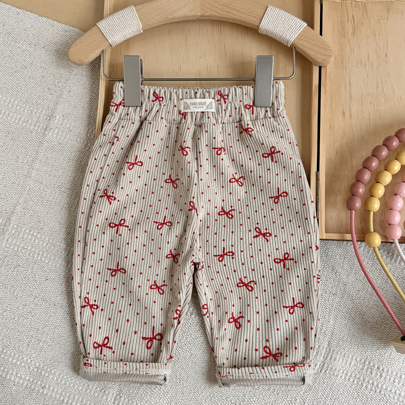 Baby Beige Corduroy Casual Pants - Red - 2-3Y - image 3