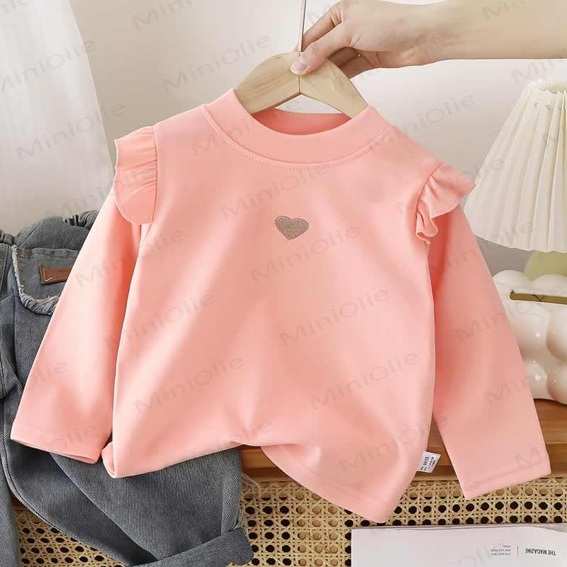 Toddler Girl Heart Ruffle Long Sleeve T-Shirt - Pink - 8-9T - image 4