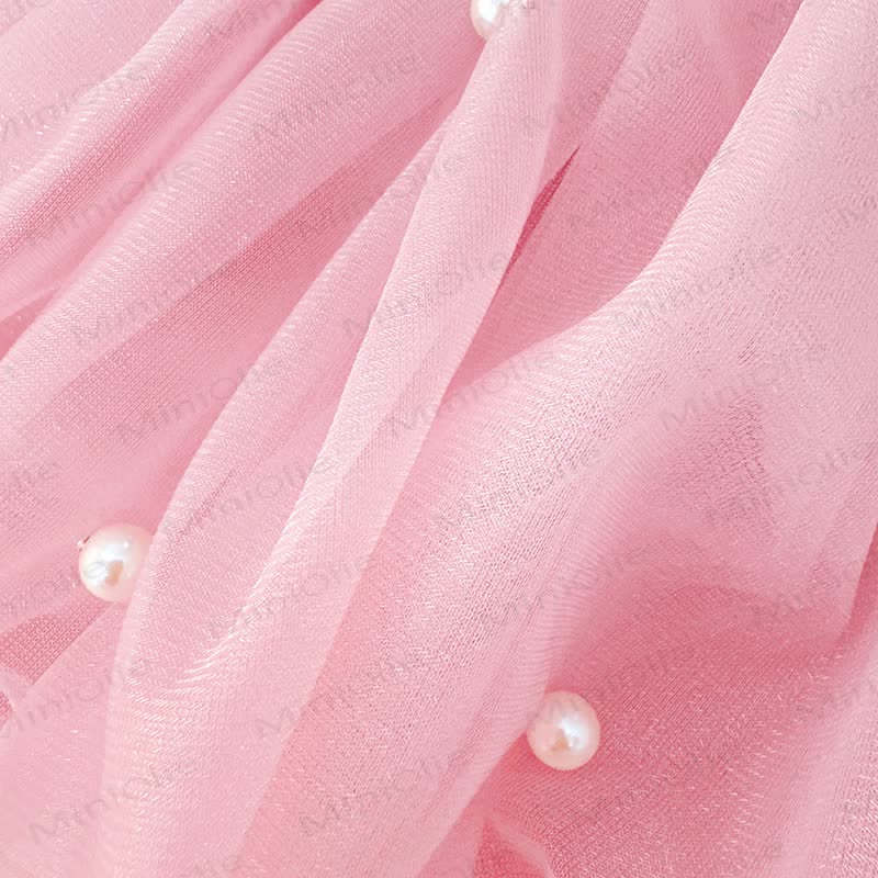 Baby Girl Pearl Bow Tulle Dress - image 6