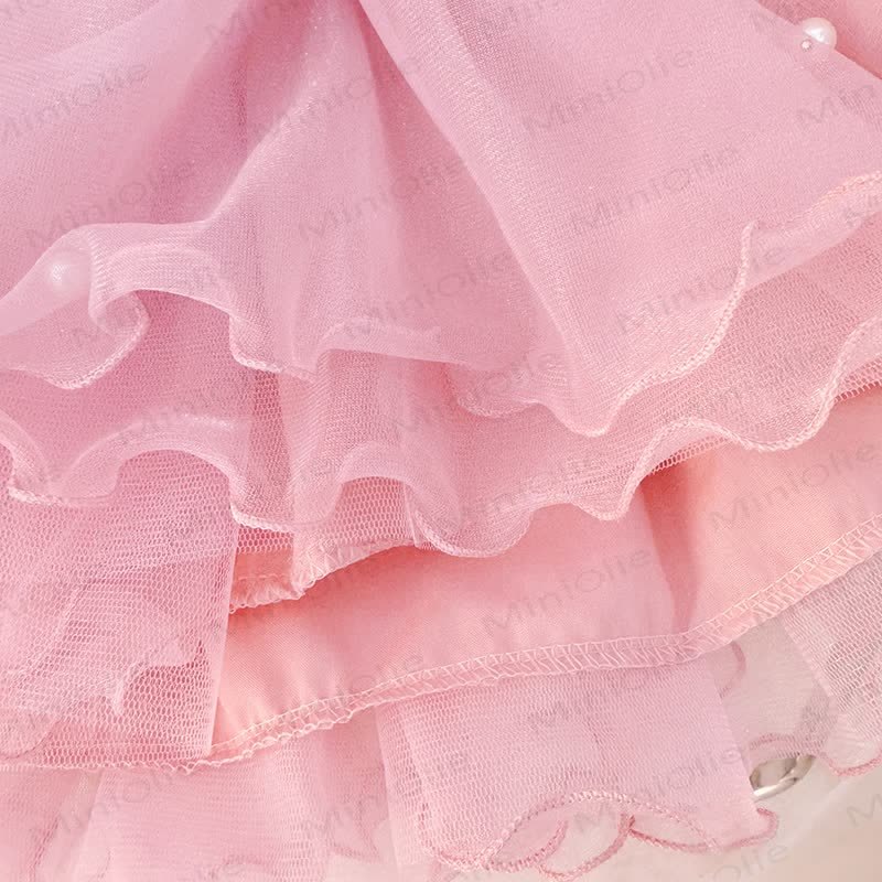 Baby Girl Pearl Bow Tulle Dress - image 7