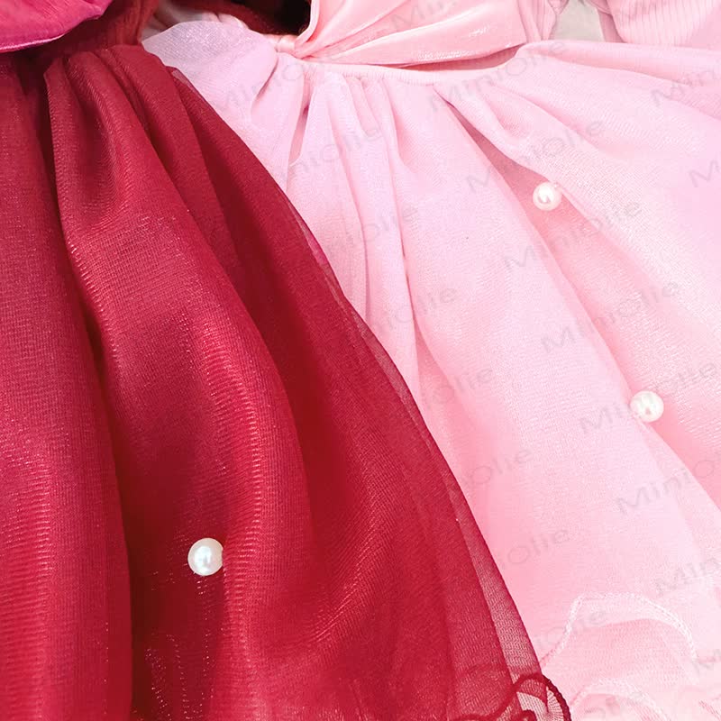 Baby Girl Pearl Bow Tulle Dress - image 4