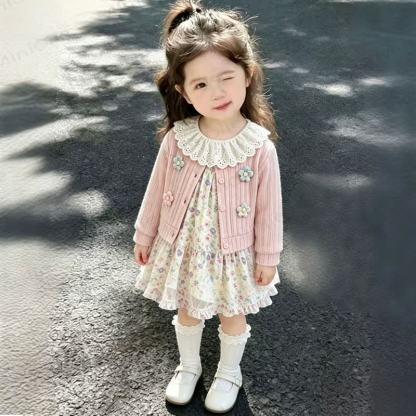 Baby Girl Floral Lace Collar Dress - image 4