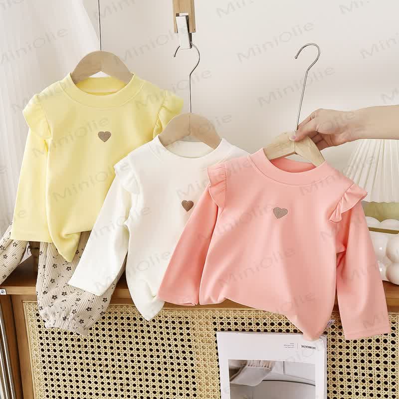 Toddler Girl Heart Ruffle Long Sleeve T-Shirt - image 1