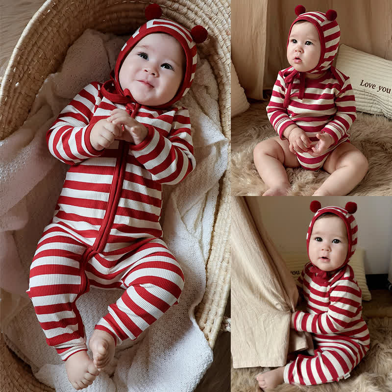 Baby Red White Stripe Onesie - image 2