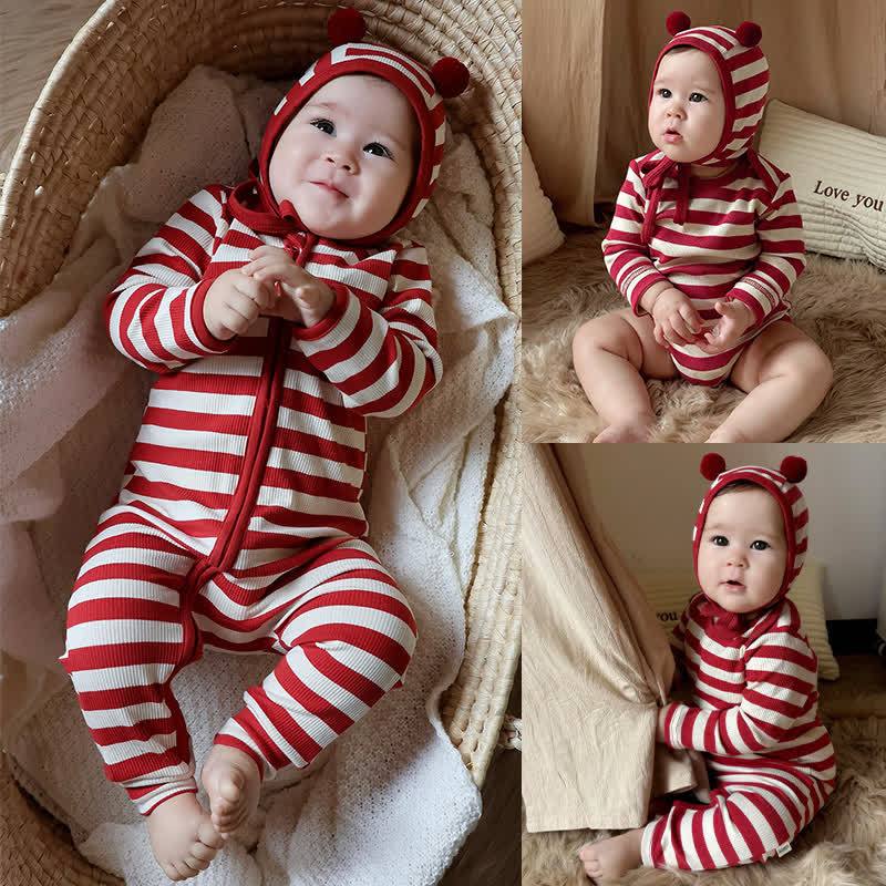 Baby Red White Stripe Onesie - image 2