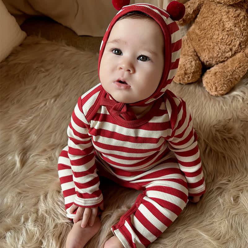 Baby Red White Stripe Onesie - image 15