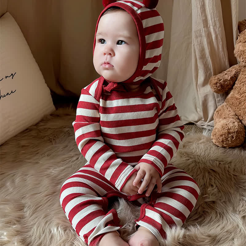 Baby Red White Stripe Onesie - image 17