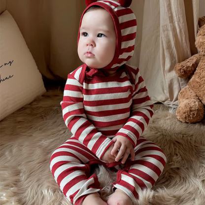 Baby Red White Stripe Onesie - image 17