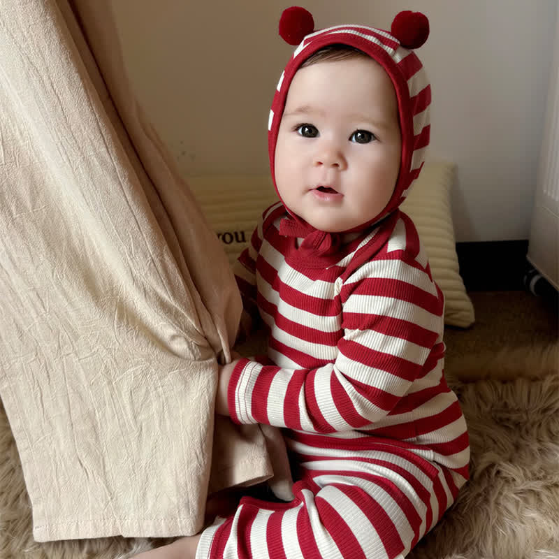 Baby Red White Stripe Onesie - image 18
