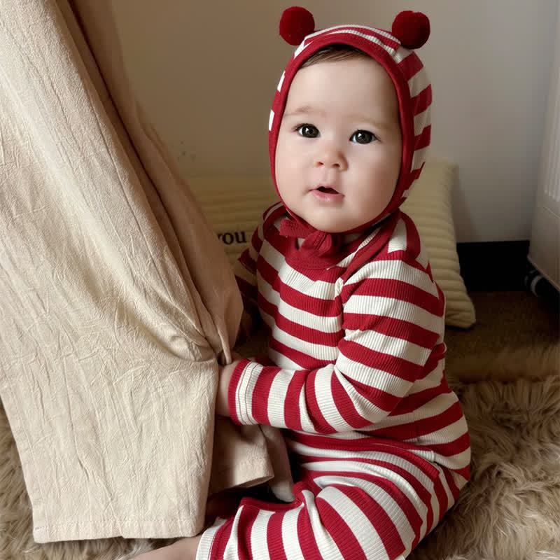 Baby Red White Stripe Onesie - image 18