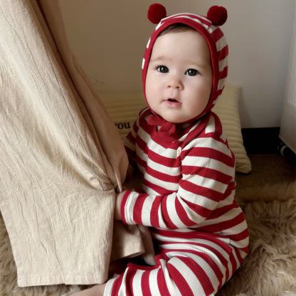 Baby Red White Stripe Onesie - image 18