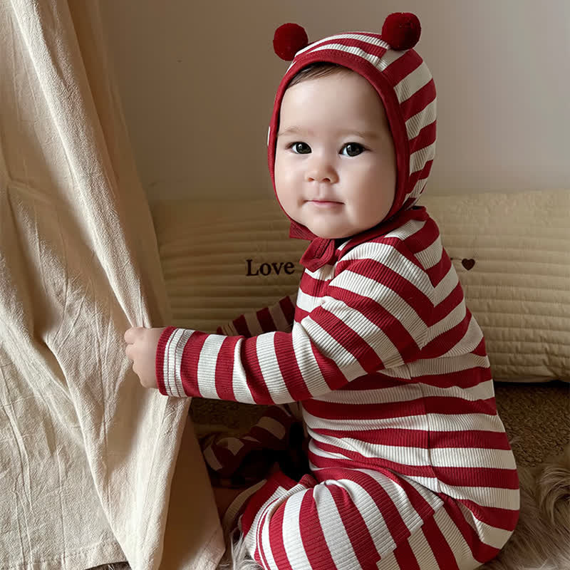 Baby Red White Stripe Onesie - image 19