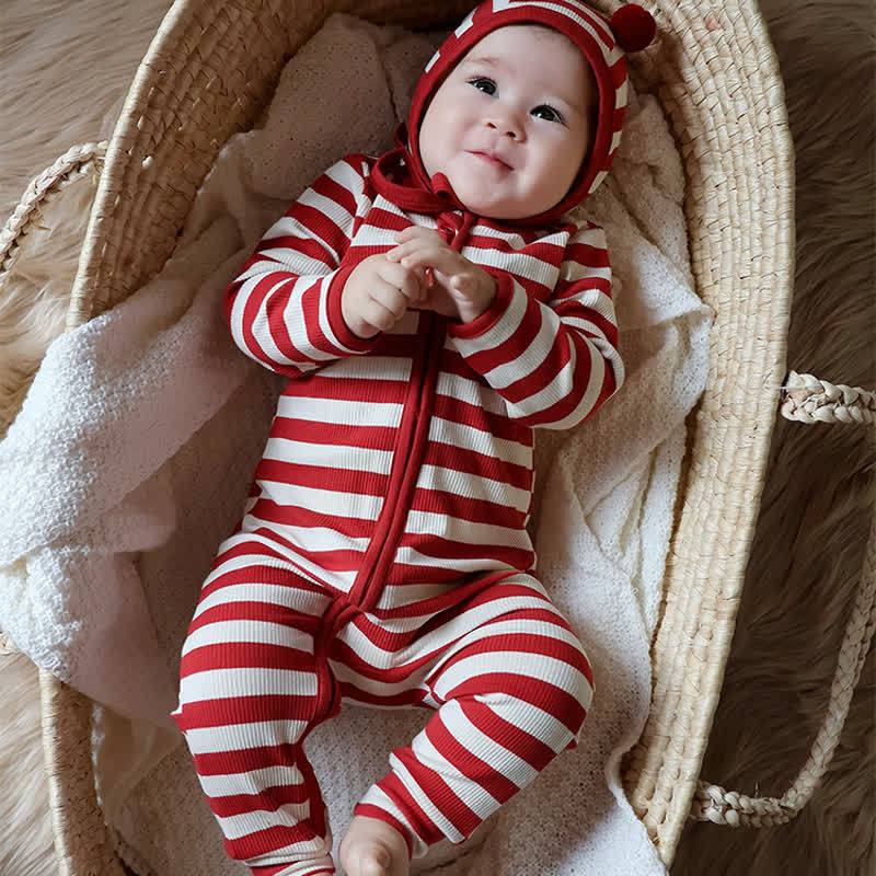 Baby Red White Stripe Onesie - image 12