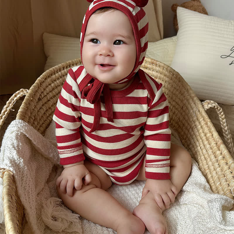 Baby Red White Stripe Onesie - image 5