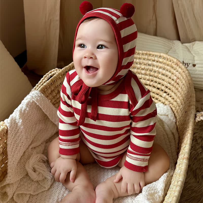 Baby Red White Stripe Onesie - image 6