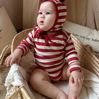 Baby Red White Stripe Onesie - image 7