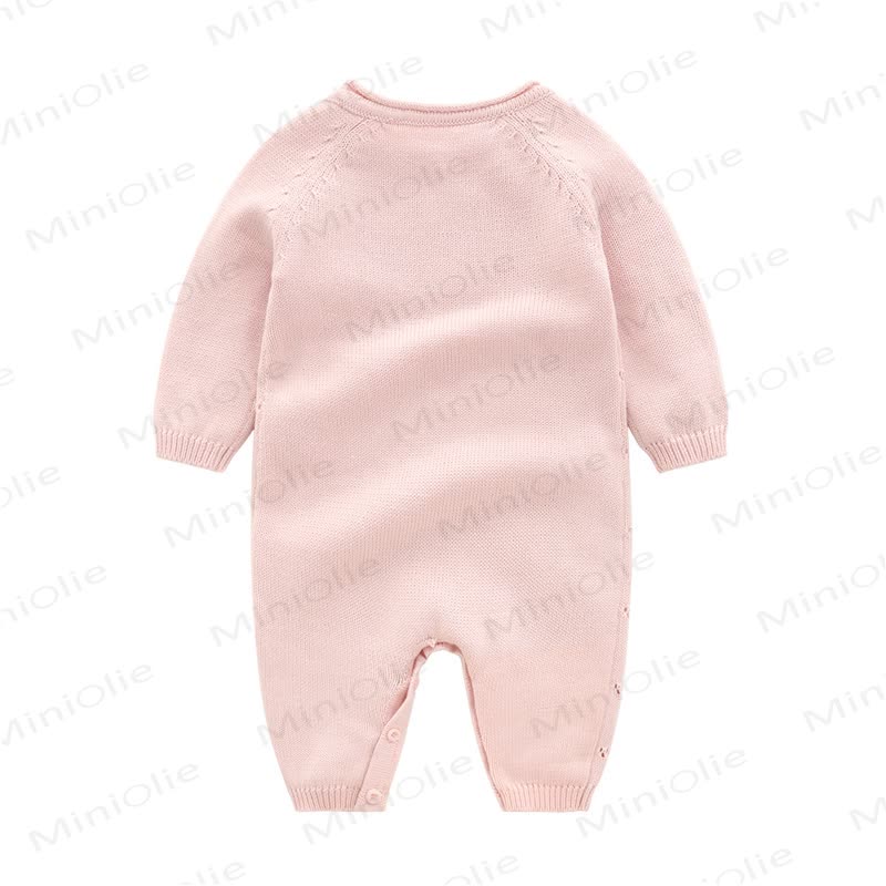 Baby Pointelle Knit Shoulder Button Romper - image 5