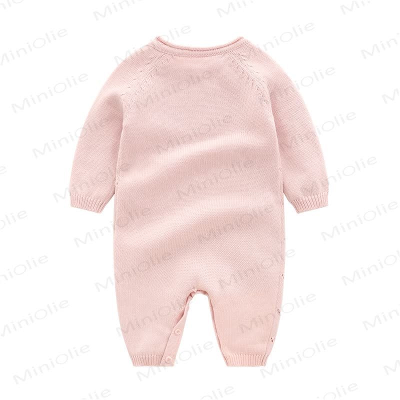 Baby Pointelle Knit Shoulder Button Romper - image 5