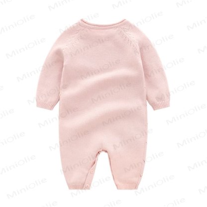 Baby Pointelle Knit Shoulder Button Romper - image 5