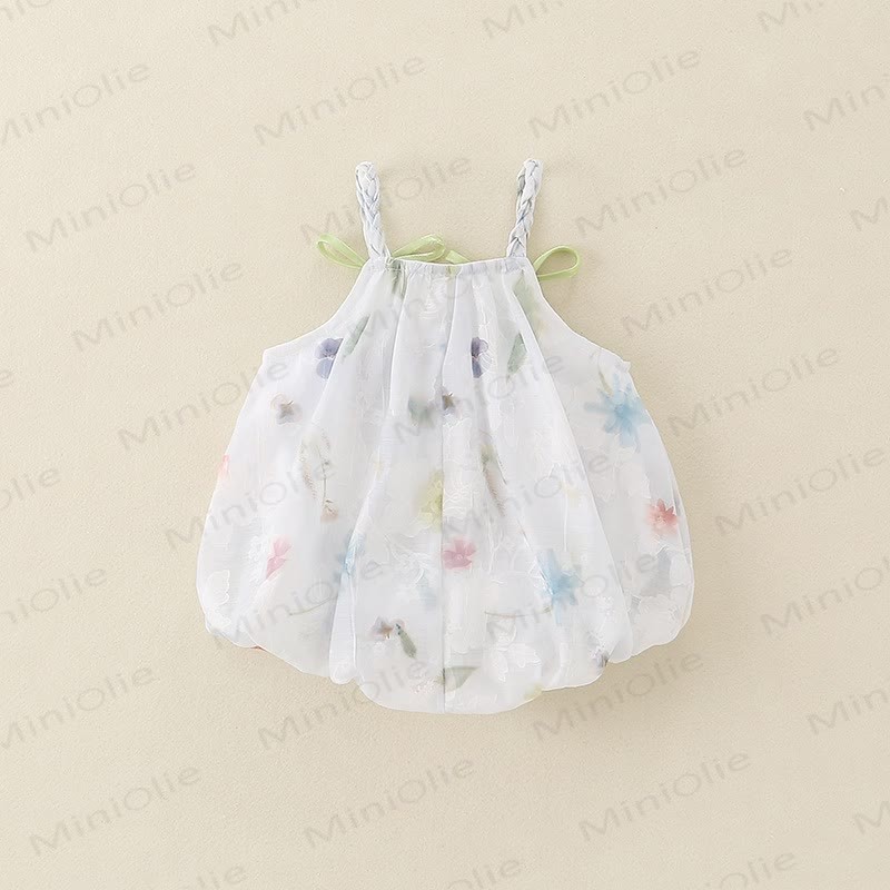 Baby Watercolor Tulip Chiffon Bow Bodysuit - image 4