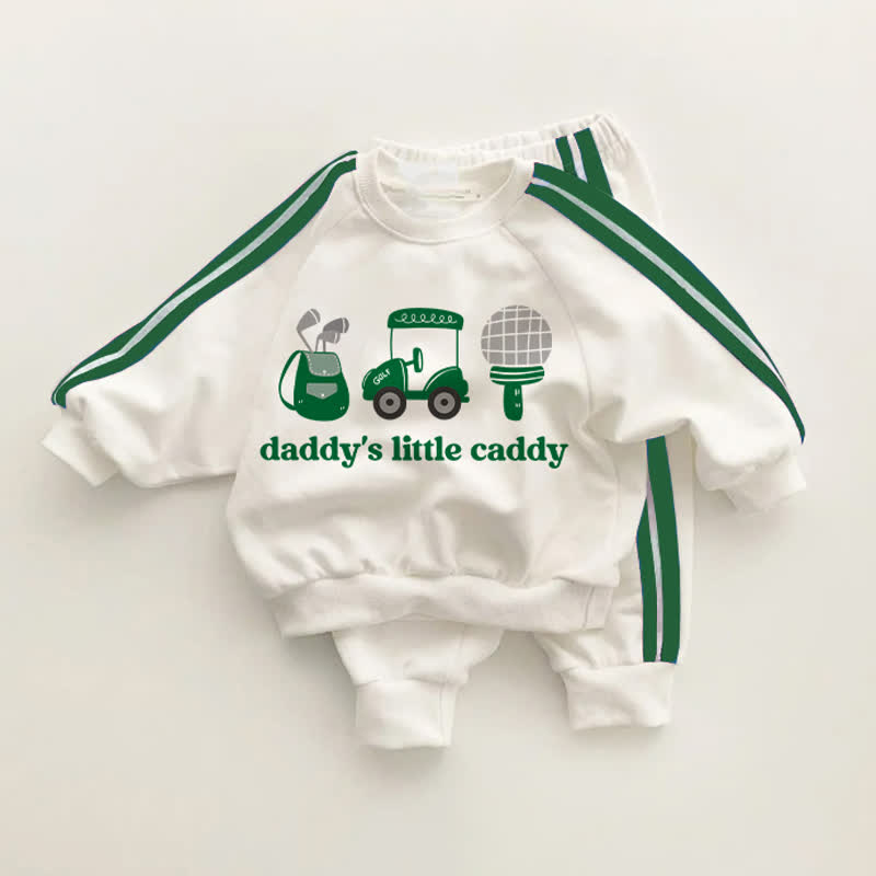 DADDY'S LITTLE CADDY Baby Toddler Golf Green Striped 2-piece Set - White&Green - 3-5T - image 1