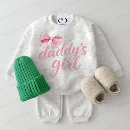 DADDY'S GIRL Baby Light Grey Sweatshirt 2-piece Set - Light Grey - 2-3T - image 1