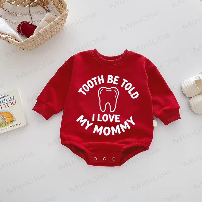 TOOTH BE TOLD I LOVE MY MOMMY Baby Red Bodysuit - Red - 18-24M - image 1