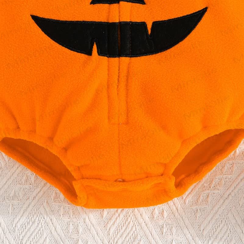 Baby Pumpkin Hooded Fleece Halloween Costume Bodysuit - image 6