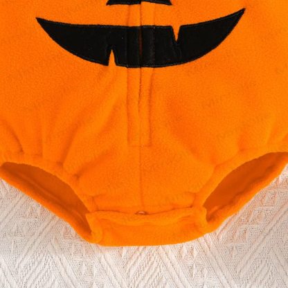 Baby Pumpkin Hooded Fleece Halloween Costume Bodysuit - image 6