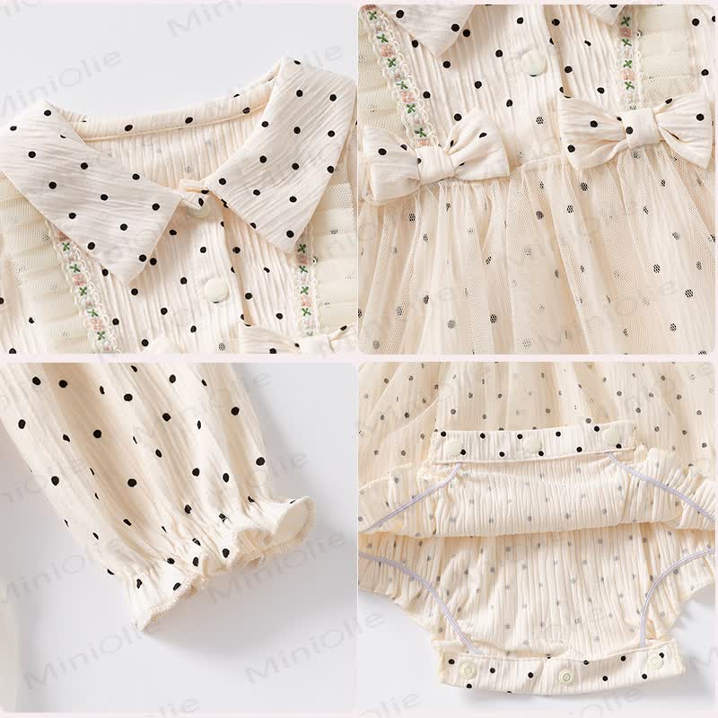 Baby Polka Dot Peter Pan Collar Skirted Bodysuit - image 2