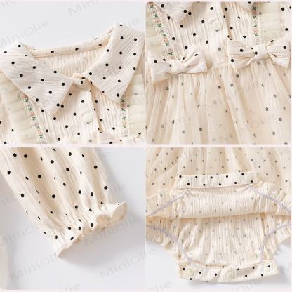 Baby Polka Dot Peter Pan Collar Skirted Bodysuit - image 2