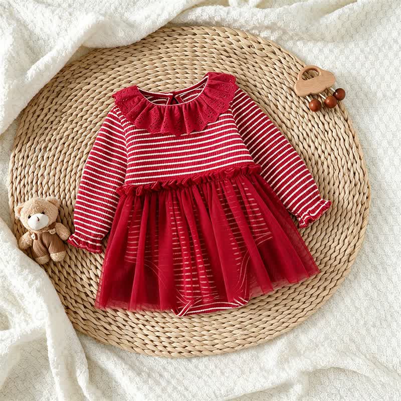 Baby Ruffle Striped Tulle Skirted Bodysuit - image 2