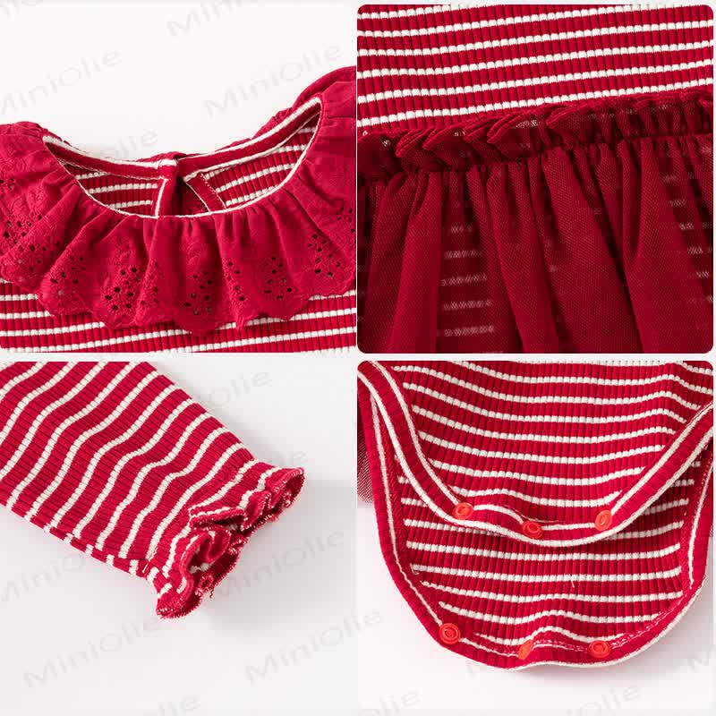 Baby Ruffle Striped Tulle Skirted Bodysuit - image 3
